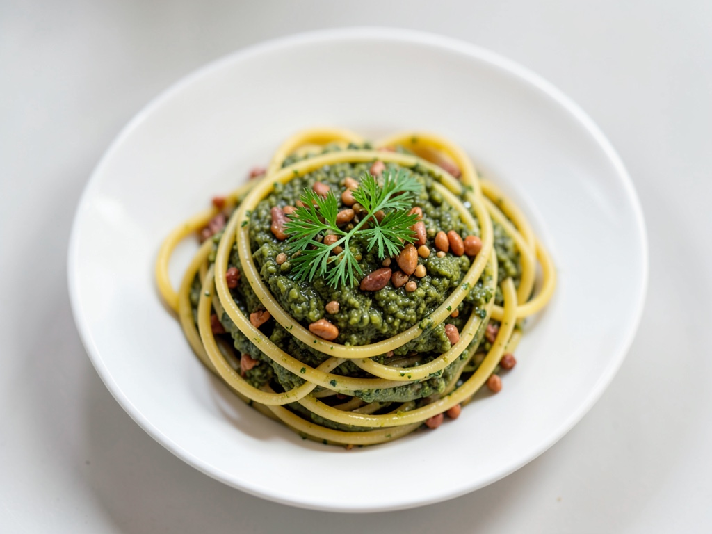 Pasta con pesto de semillas de calabaza