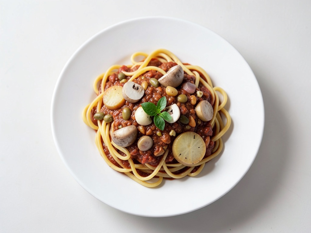 Linsen-Bolognese mit Nudeln