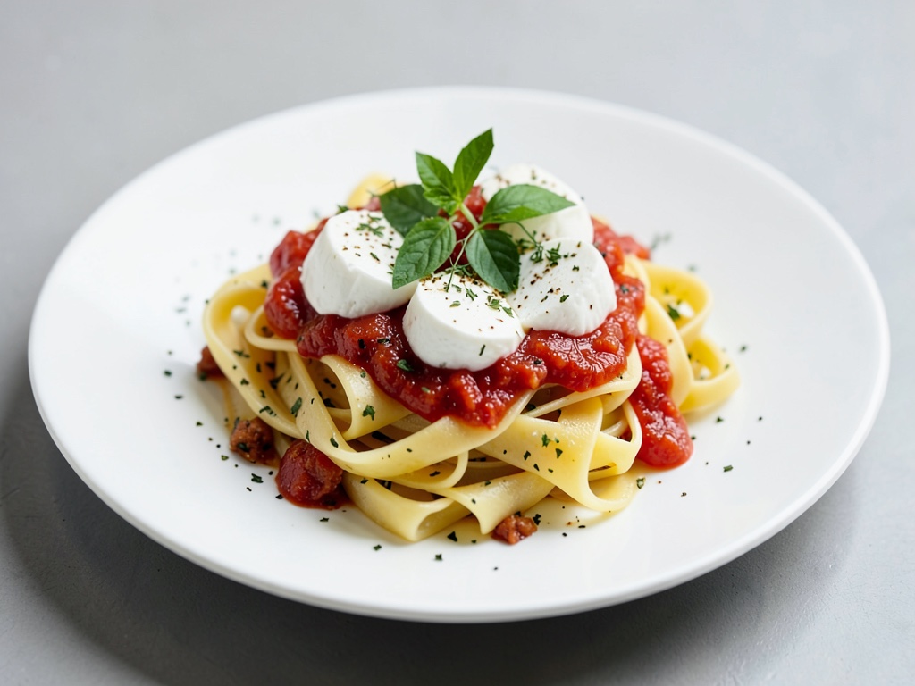 Frische Pasta mit Mozzarella und Tomaten-Dressing