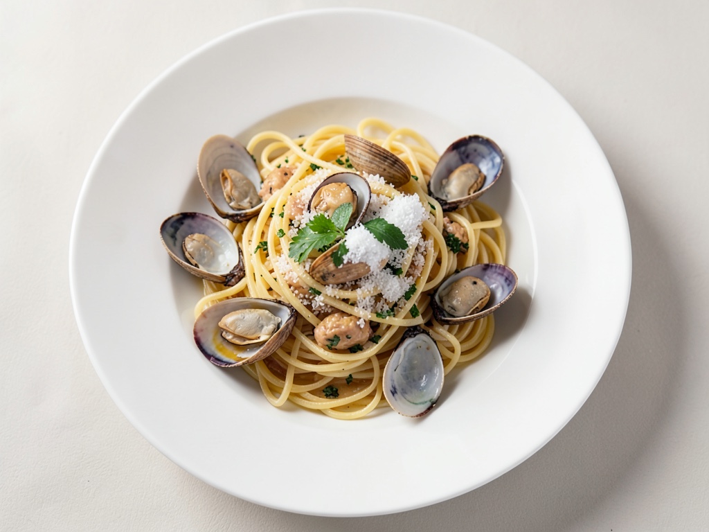 Pasta mit Muscheln in Weißwein-Soße
