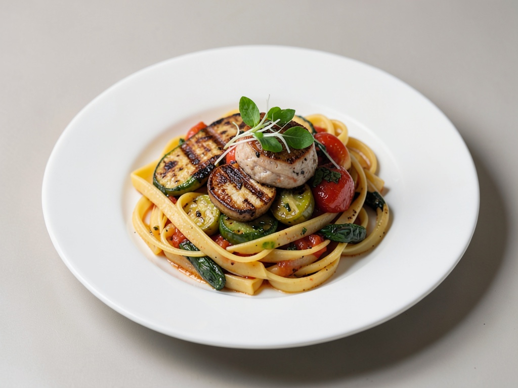 Nudeln mit Pfannen-Grillgemüse