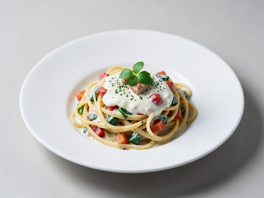 Linguine mit cremiger Ricotta-Gemüse-Pfanne