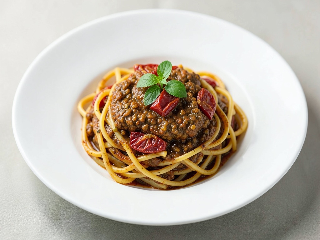 Nudeln mit sonnengetrocknetem Tomaten-Pesto