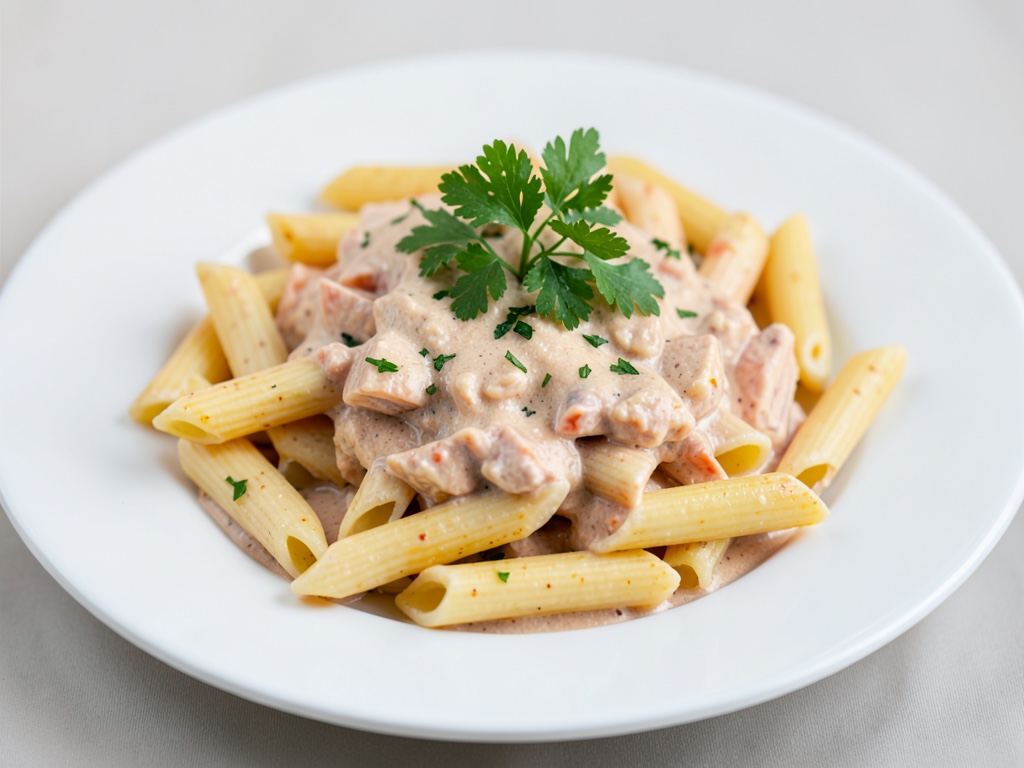 Penne mit cremiger Lachssauce