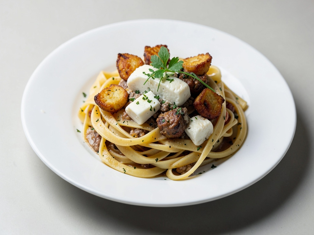 Nudeln mit Schafskäse und Bratgemüse