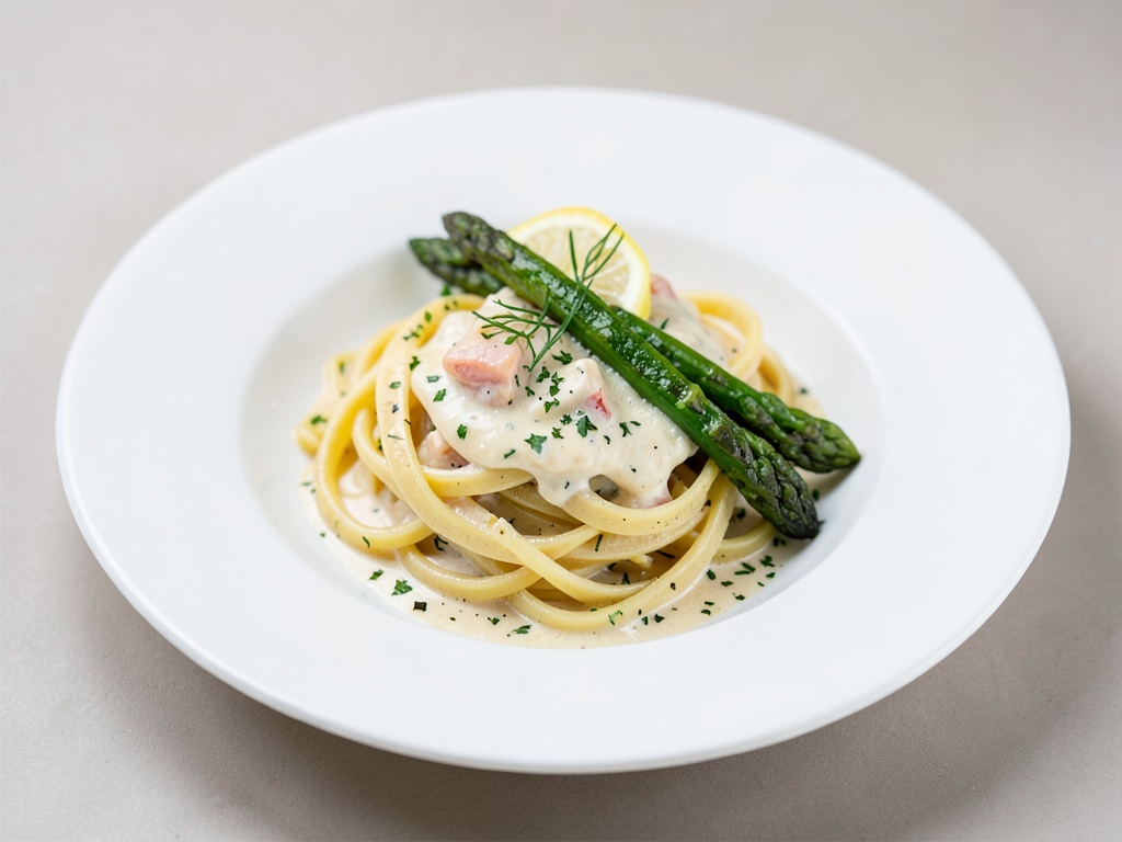 Cremige Pasta mit Spargel und Zitrone