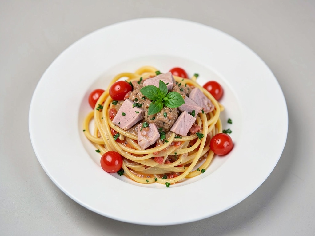 Nudeln mit Thunfisch und Kirschtomaten