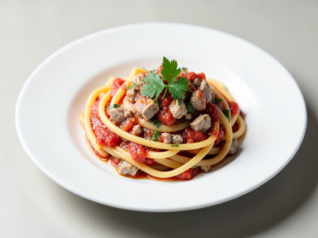 Nudeln mit Thunfisch und Tomatensoße