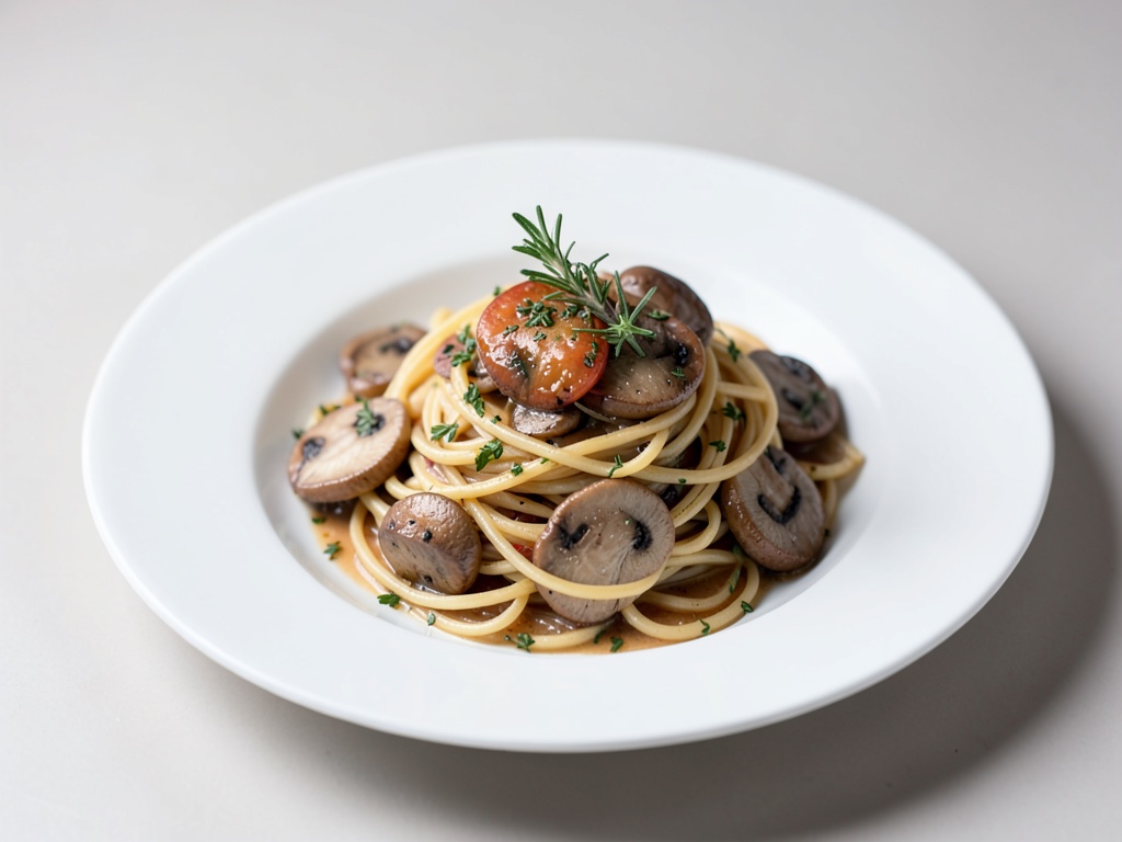 Spaghetti mit Thymian und Egerlingen