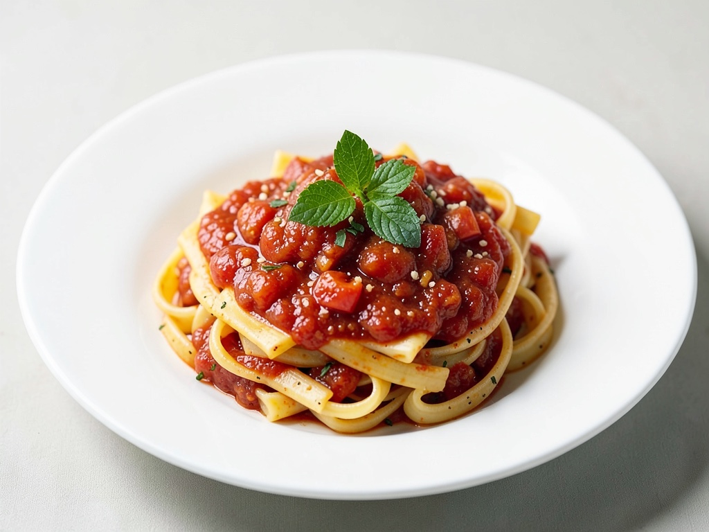 Klassische Pasta mit frischer Tomatensoße