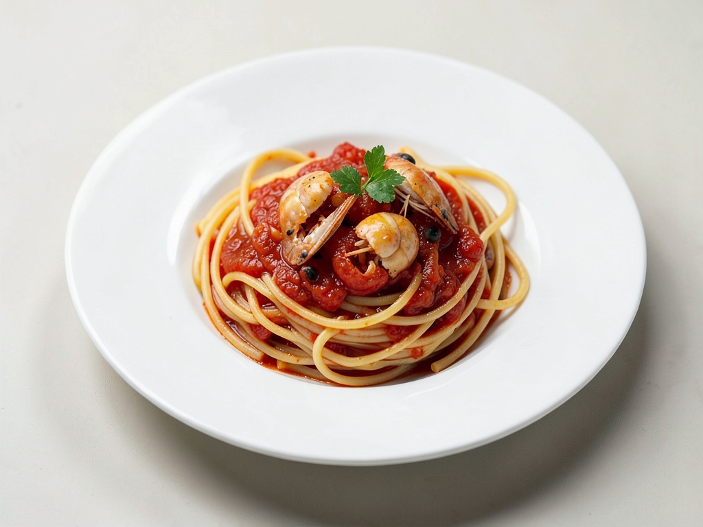 Spaghetti mit Venusmuscheln in Tomatensoße