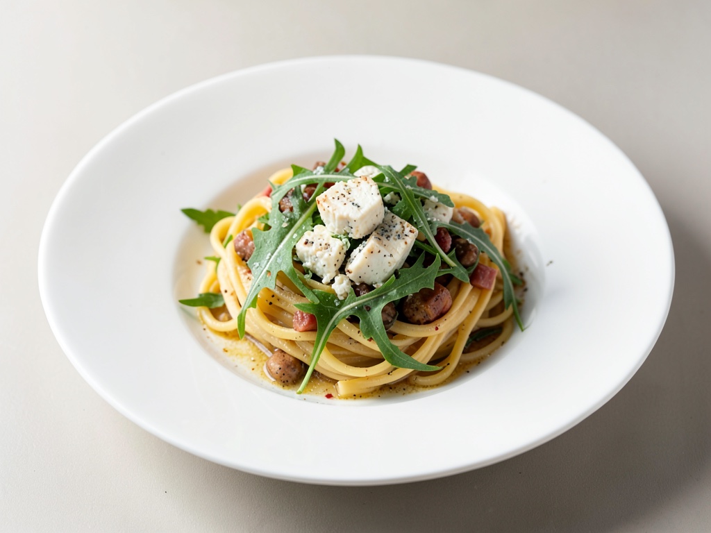 Nudeln mit Ziegenkäse und Rucola