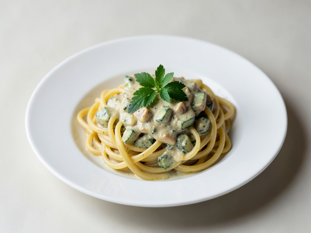 Nudeln mit cremiger Zucchini-Soße
