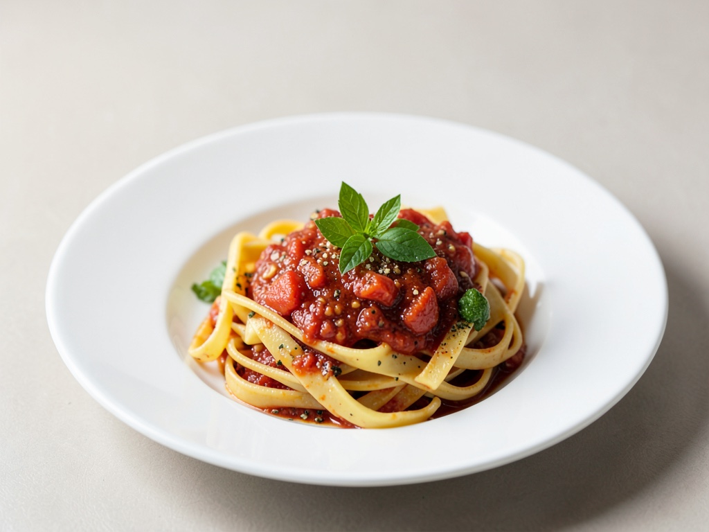 Sizilianische Pasta mit scharfer Tomatensoße