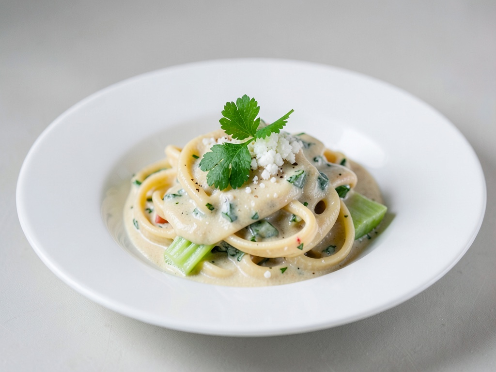 Cremige Pastasoße mit Sellerie und Meerrettich