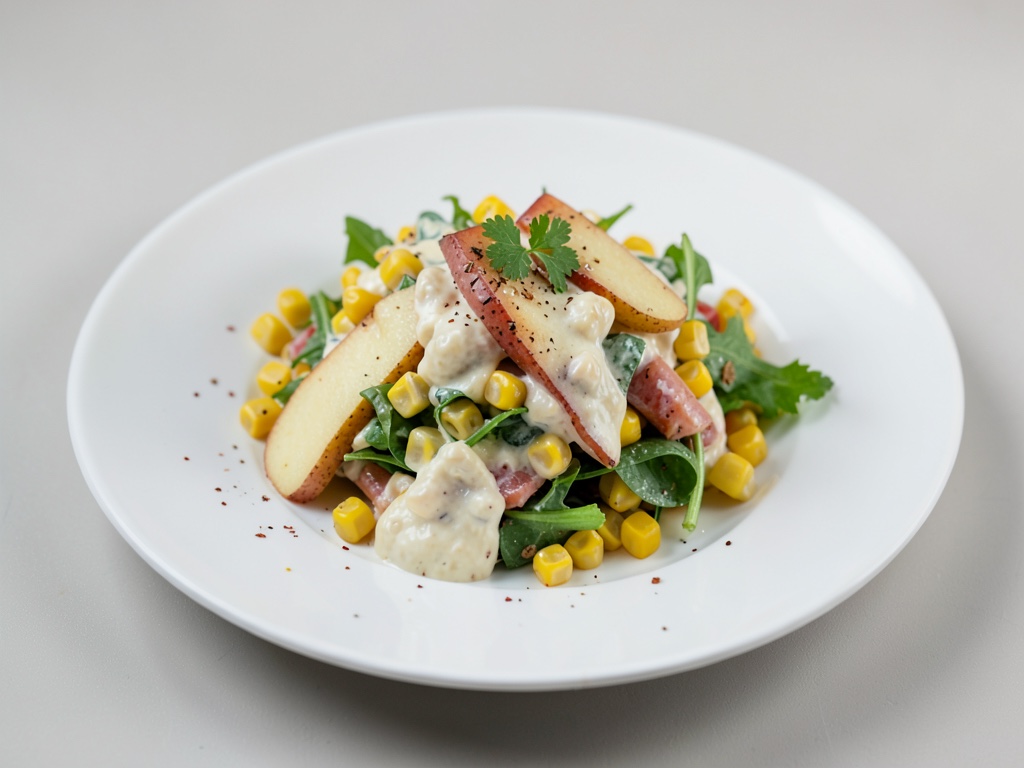 Insalata cremosa di pastinache e pere con valeriana