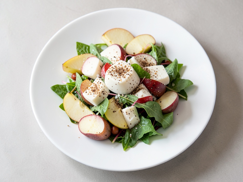 Insalata tiepida di pastinache con pera e formaggio