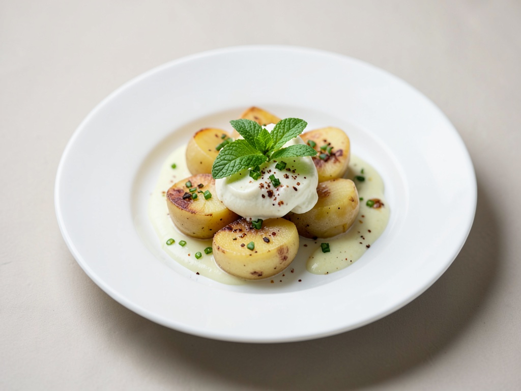 Patate con quark al lime e menta