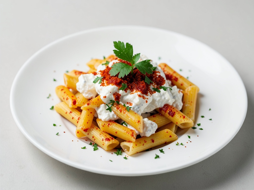 Penne con crema di ricotta piccante