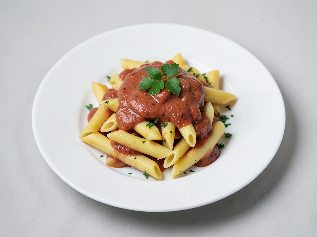 Penne con salsa al rafano