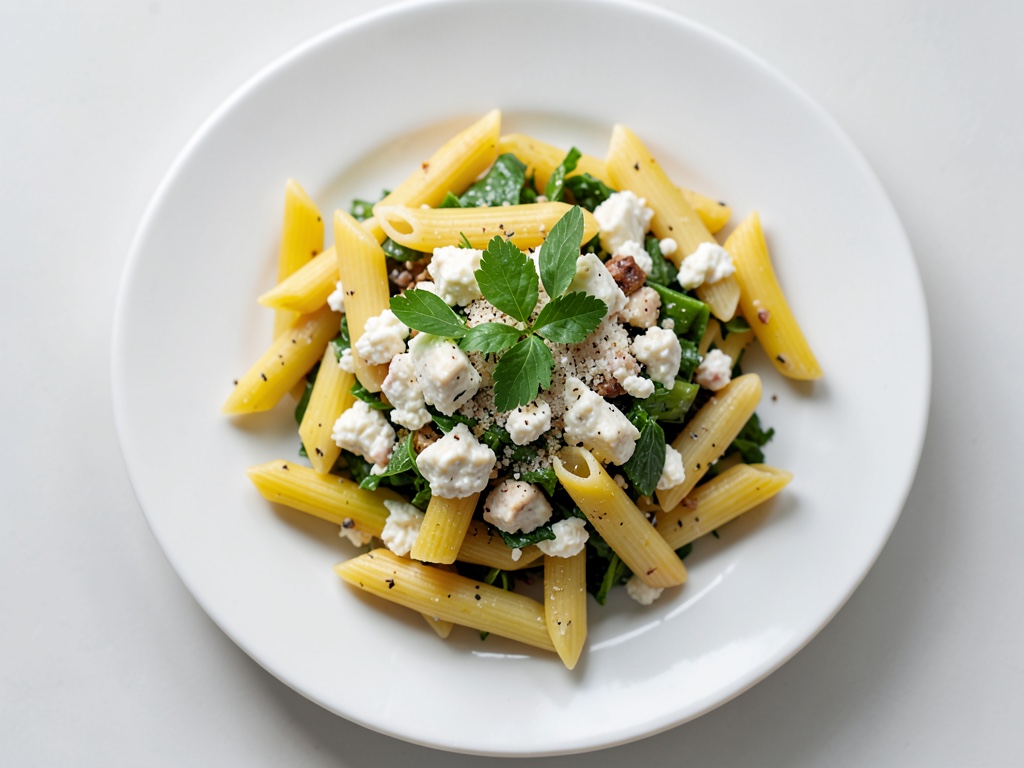 Insalata di penne con formaggio di capra