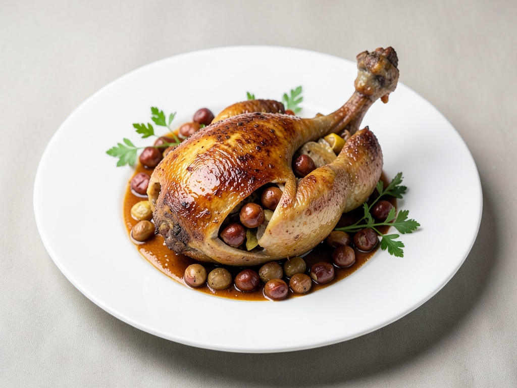 Faraona ripiena con castagne