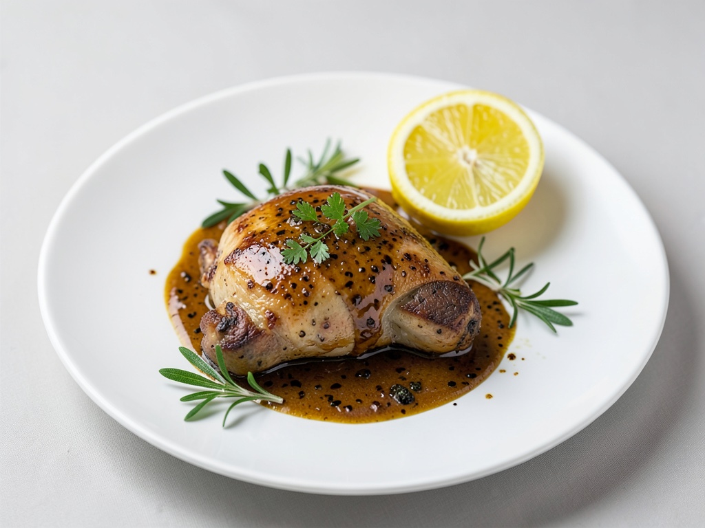 Guinea fowl with sweet lemon zest and olive oil marinade