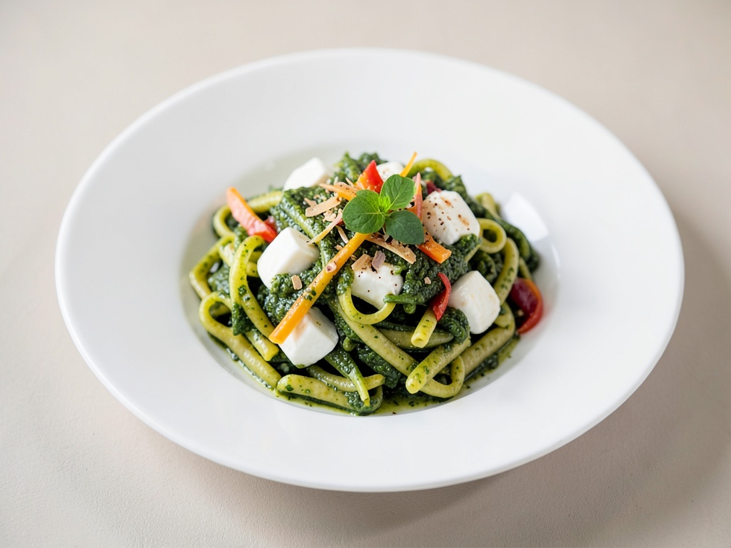 Frischer Pesto-Nudelsalat mit Mozzarella