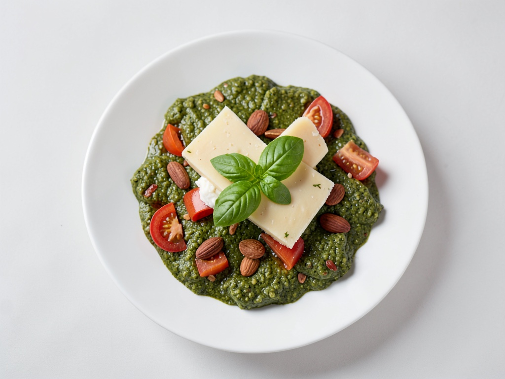 Pasta Risoni con mozzarella alla griglia e pesto