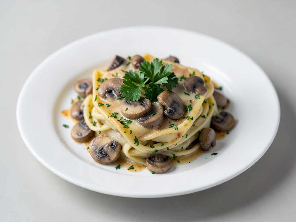 Spätzle al formaggio con prezzemolo e funghi