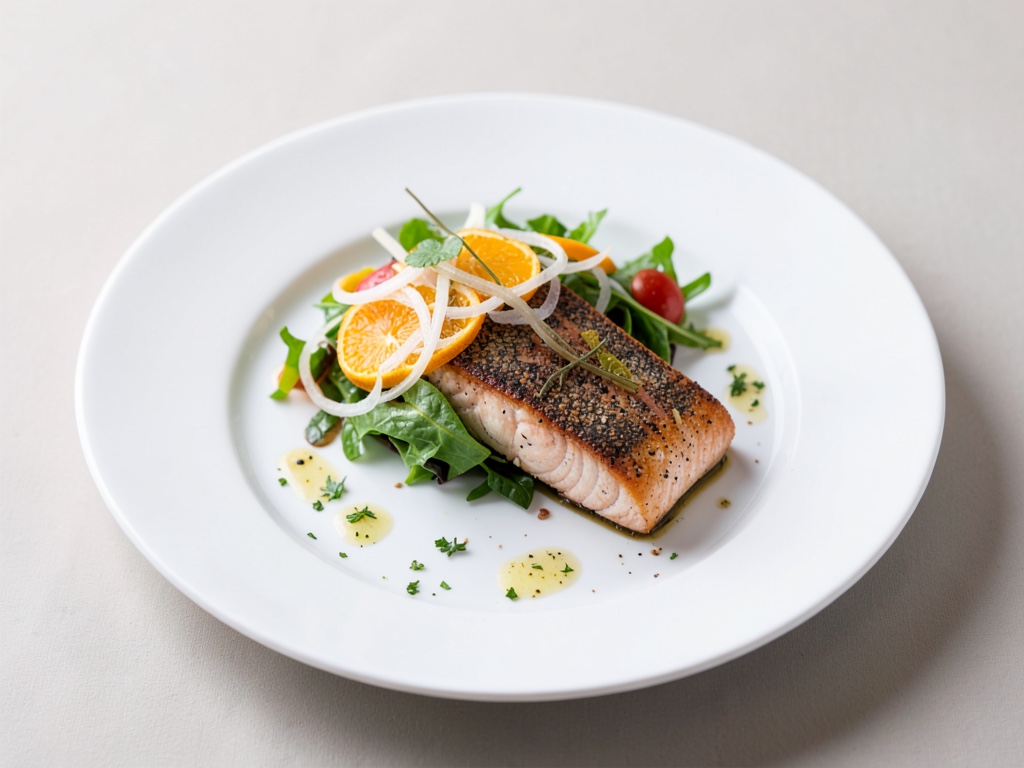 Schneller Lachs mit Orangen-Zwiebel-Salat