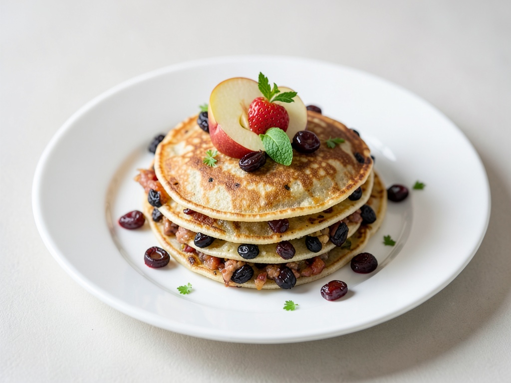 Crêtes à la garniture de pommes et raisins secs