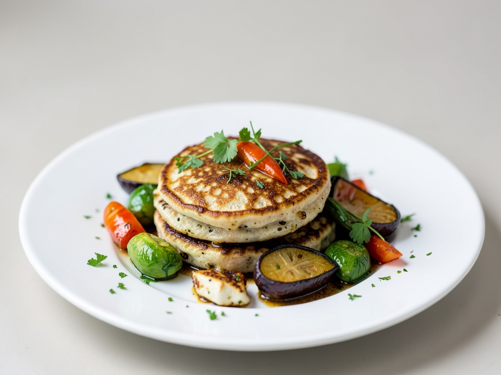 Frittelle salate con verdure di melanzane fritte