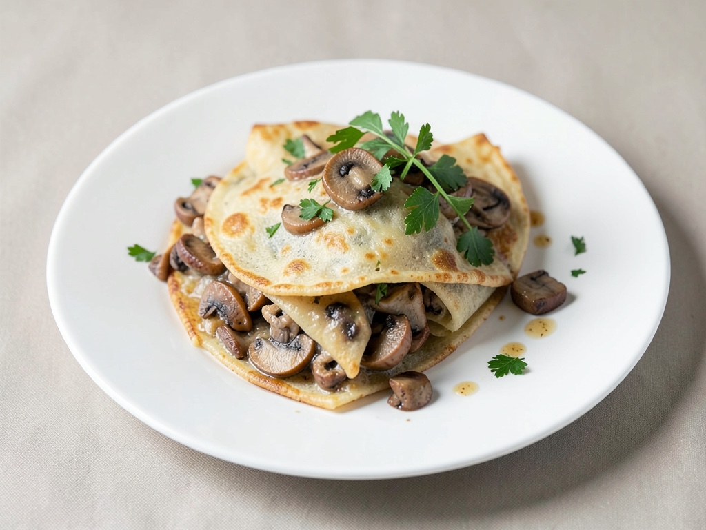 Crespè ripiene di funghi