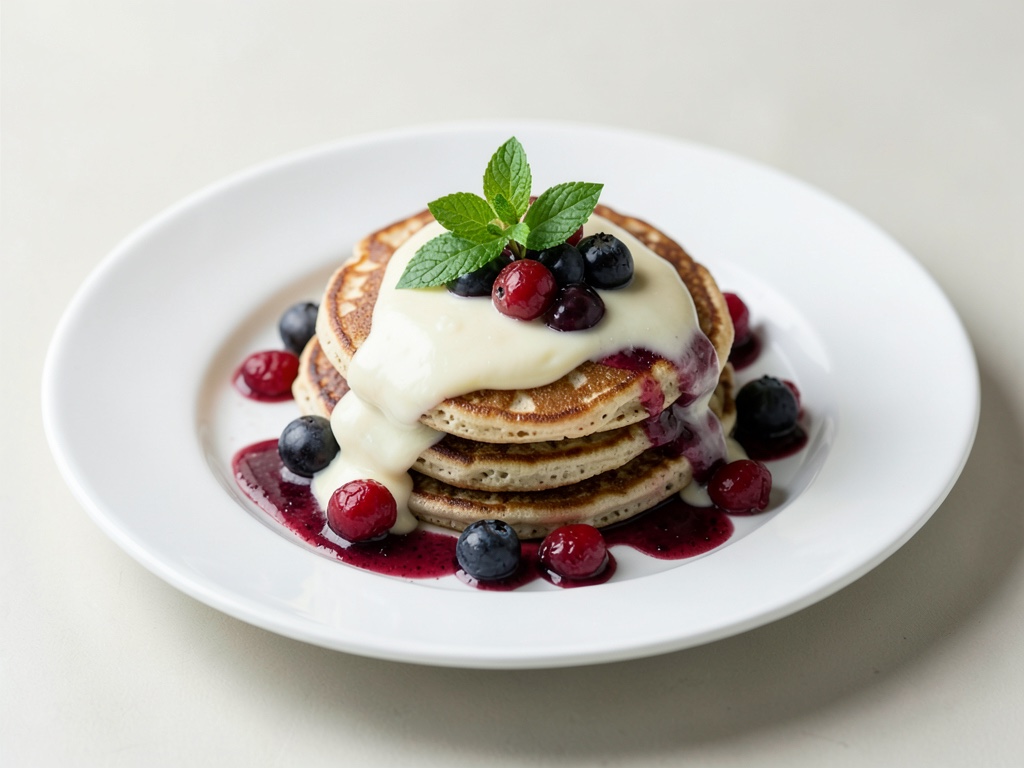 Sahne-Beeren-Pfannkuchen