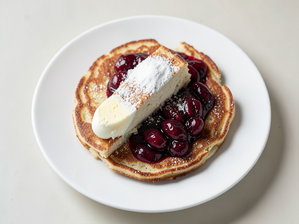 Fluffige Pfannkuchen mit warmem Zwetschgen-Einschlag