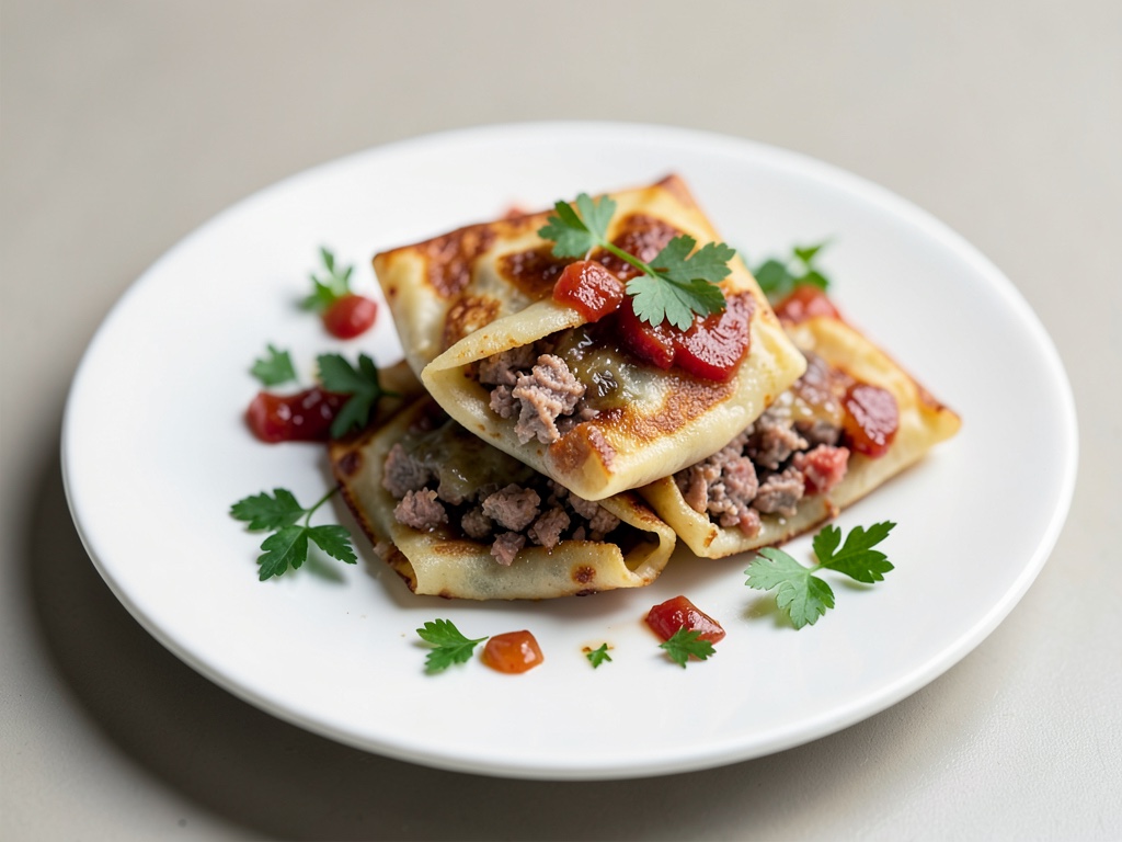 Poches de crêpes à la viande hachée