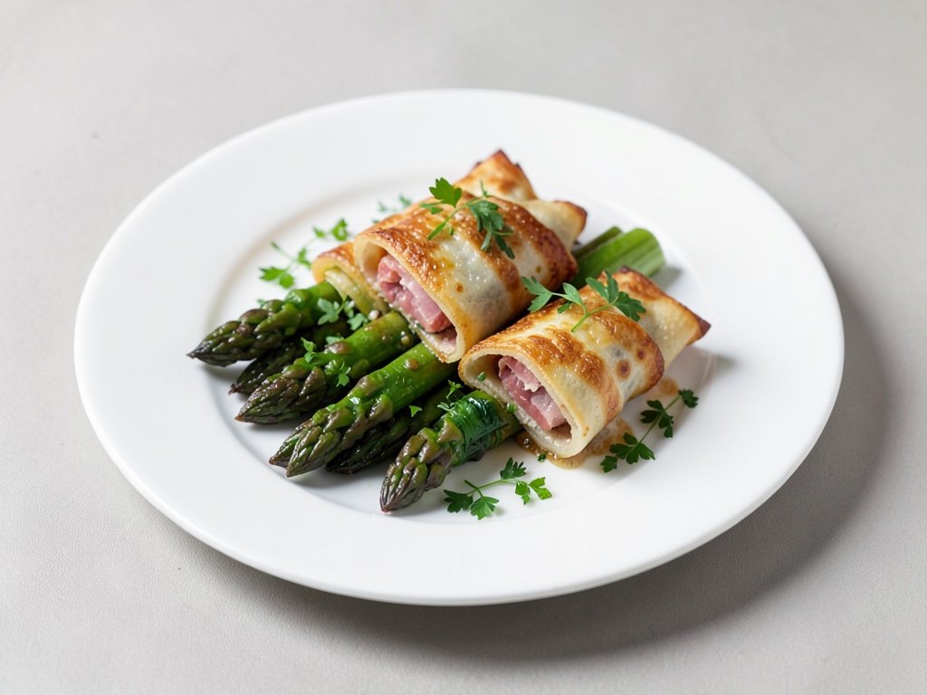 Rotoli di frittata con asparagi e prosciutto