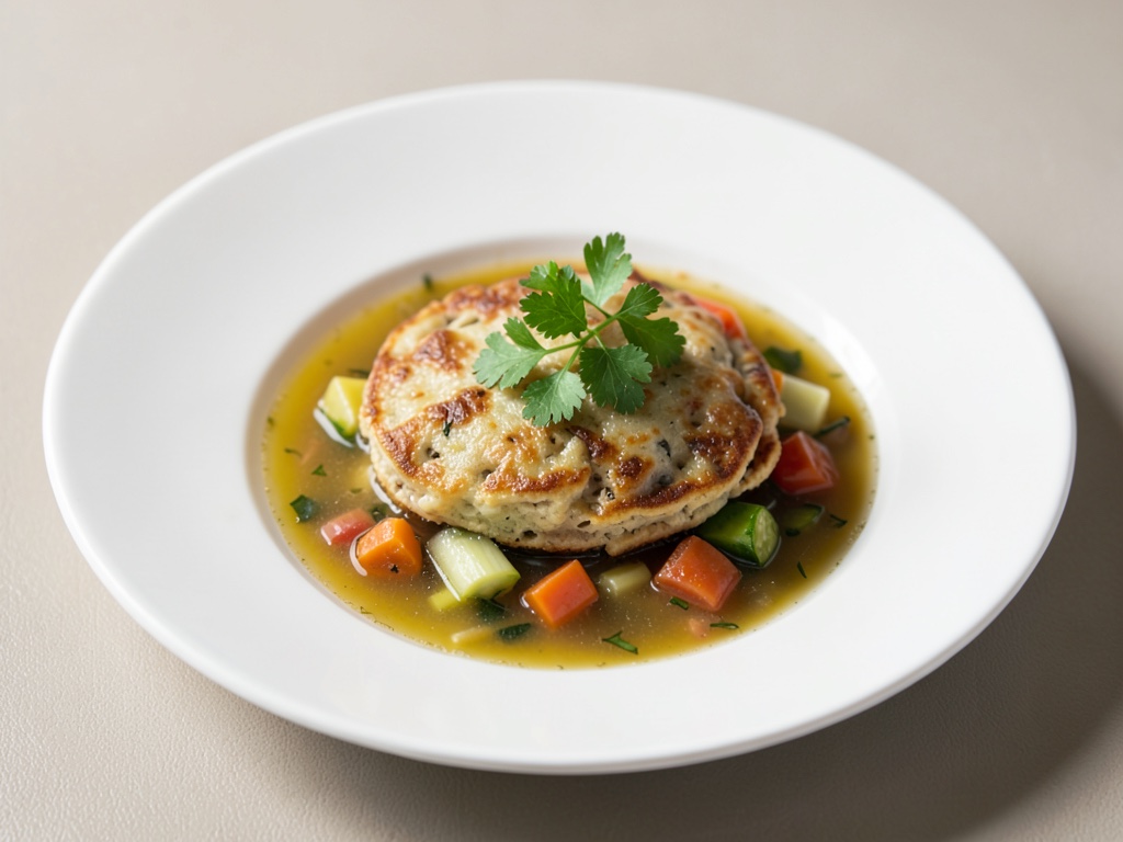 Zuppa salata di crêpe con brodo di verdure