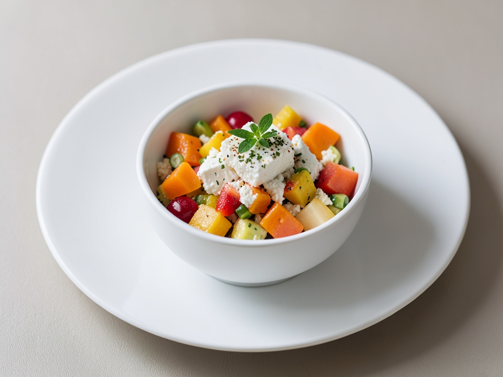 Insalata di melone fruttata e piccante con formaggio di capra