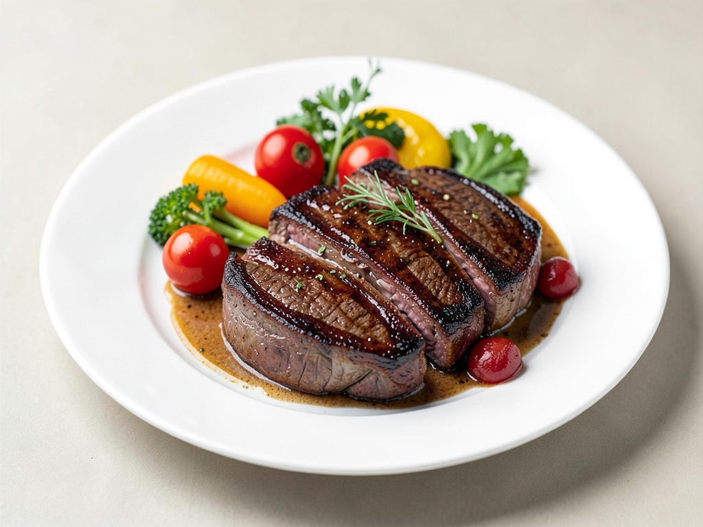 Saftige Pfeffersteaks mit buntem Gemüse