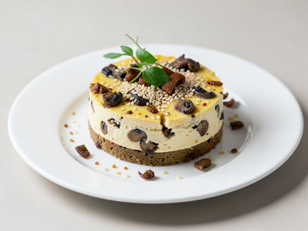 Pfifferling-Käsekuchen mit Sesam