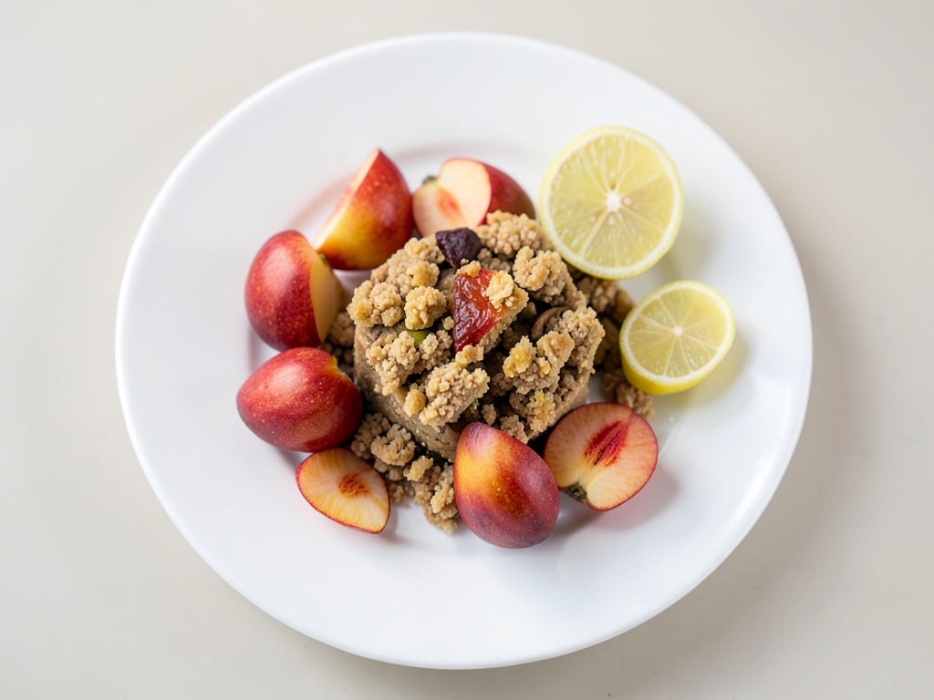 Veganes Pfirsich-Crumble