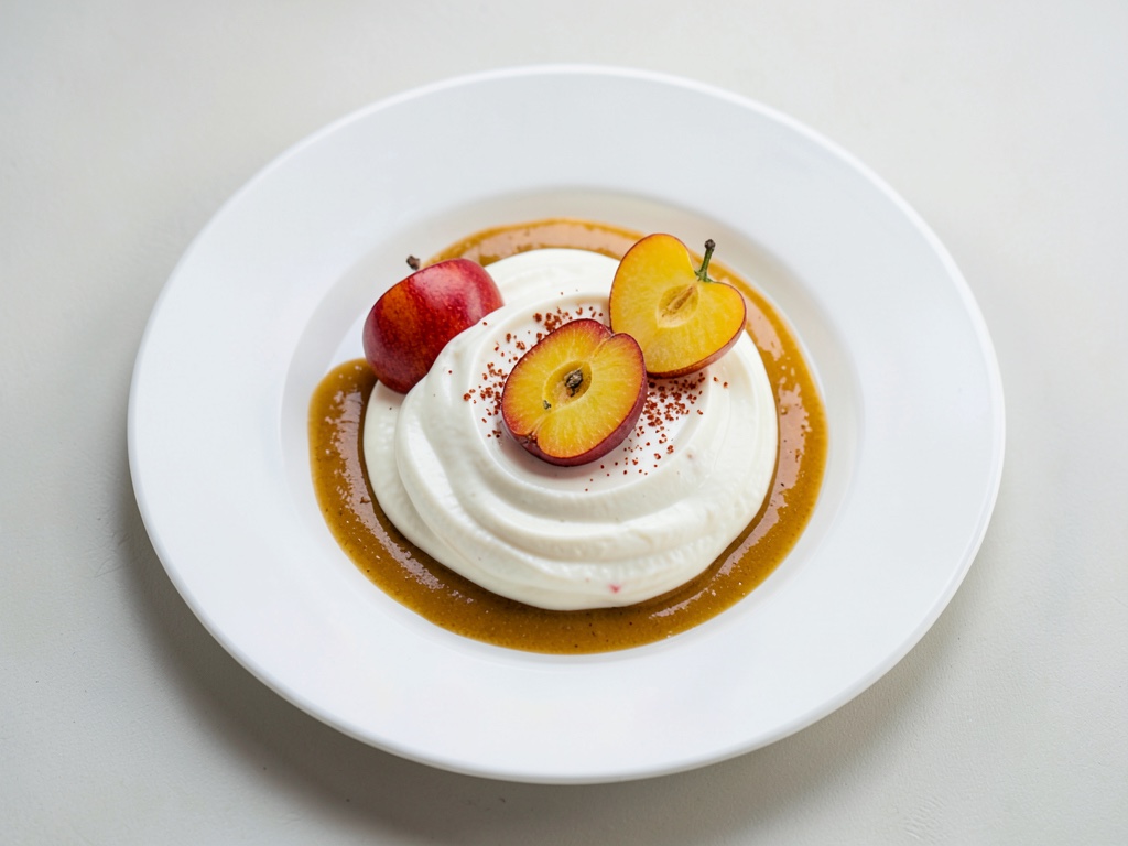 Gelato al pesco e yogurt