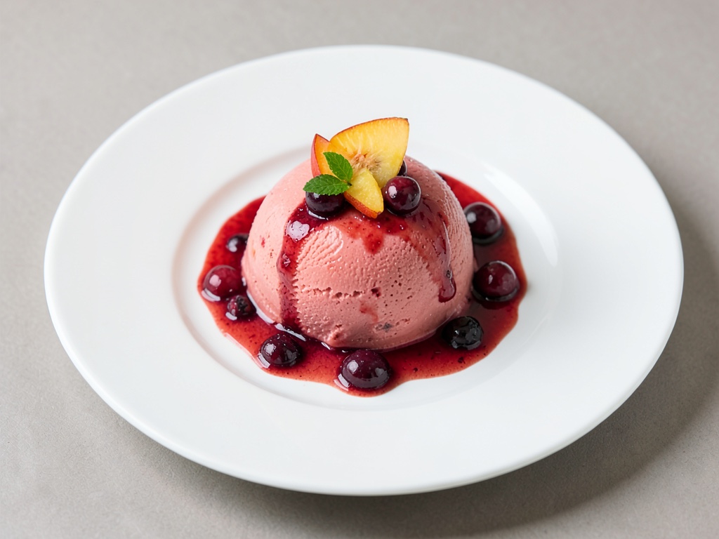 Gelato alla pesca e ribes fruttato