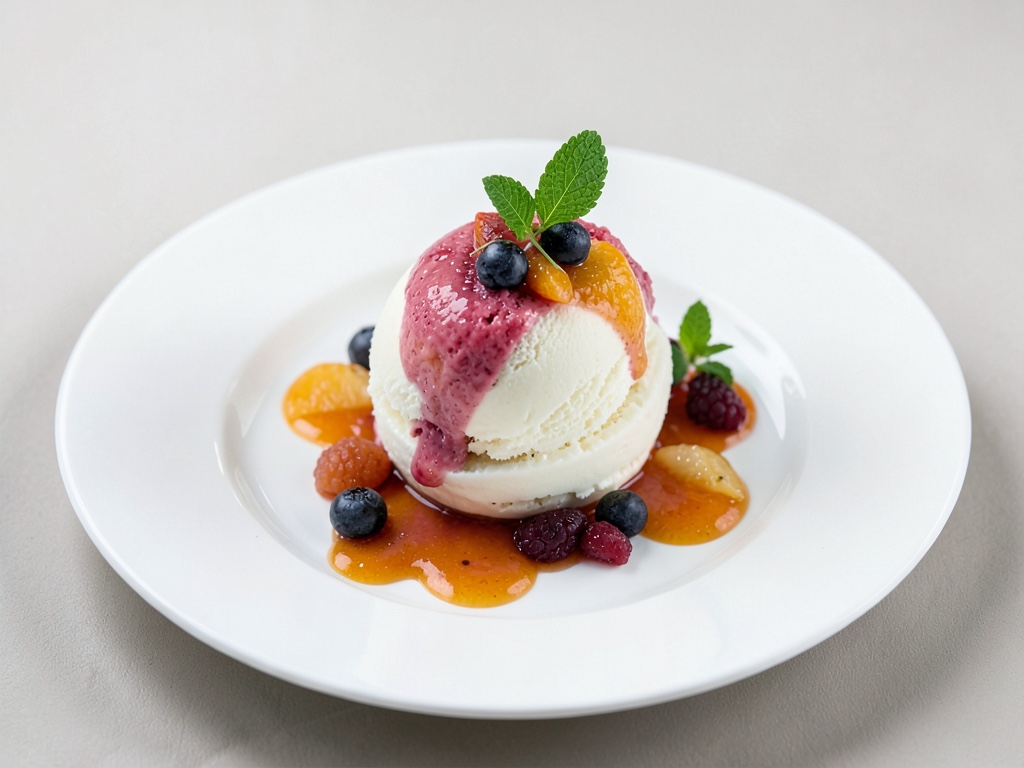 Fruchtiges Pfirsich-Eis