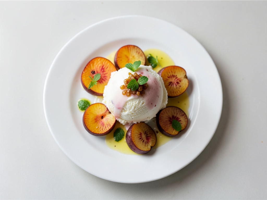 Fruchtiges Pfirsich-Eis