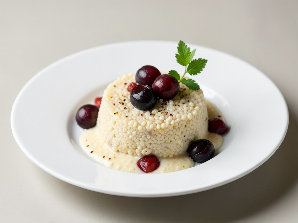 Budino di semola cremoso con prugne succose