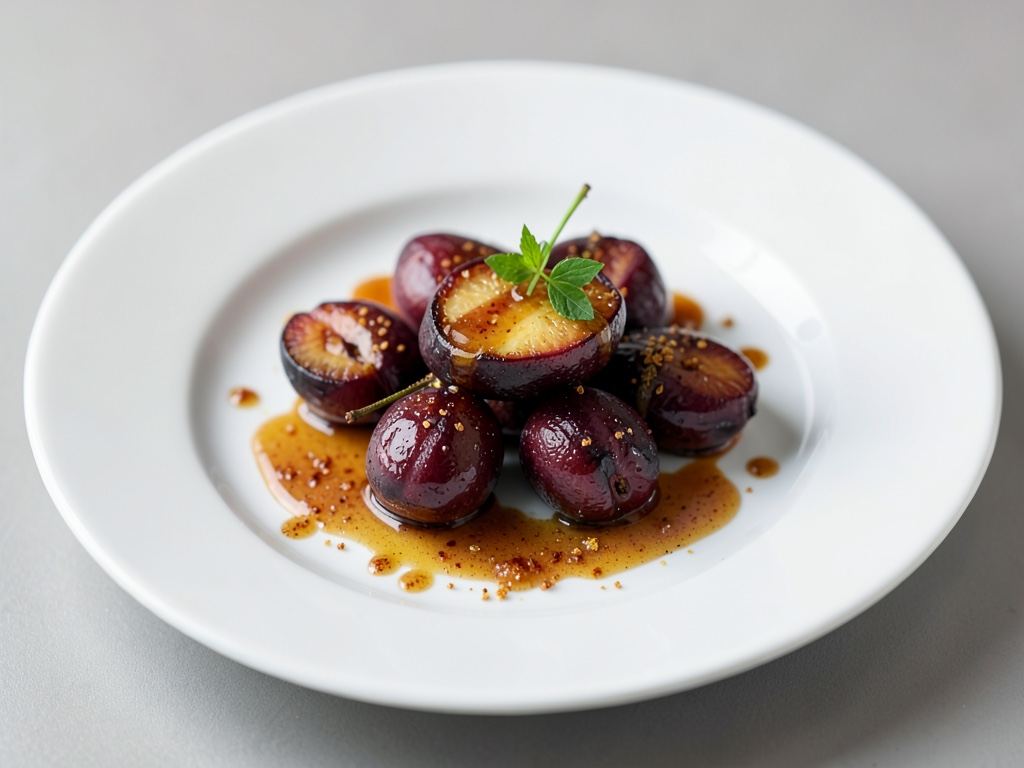Gegrillte Pflaumen mit Honig-Zimt-Glanz