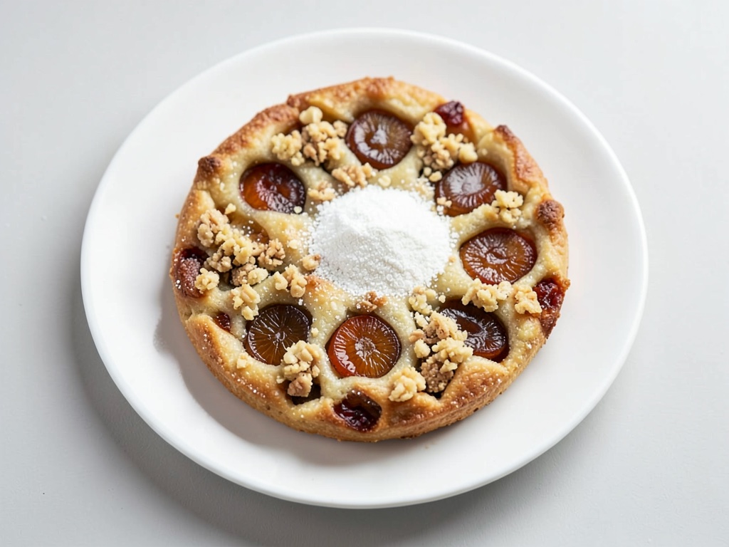 Torta succosa alle prugne con briciole croccanti